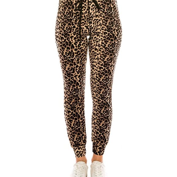 BUTTERY SOFT leopard jogger leggings sweatpants - Picture 5 of 6